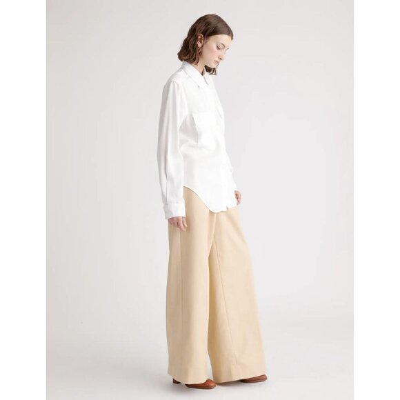 Quince Tops Quince Vintage Wash Tencel Utility Shirt White M Nwt